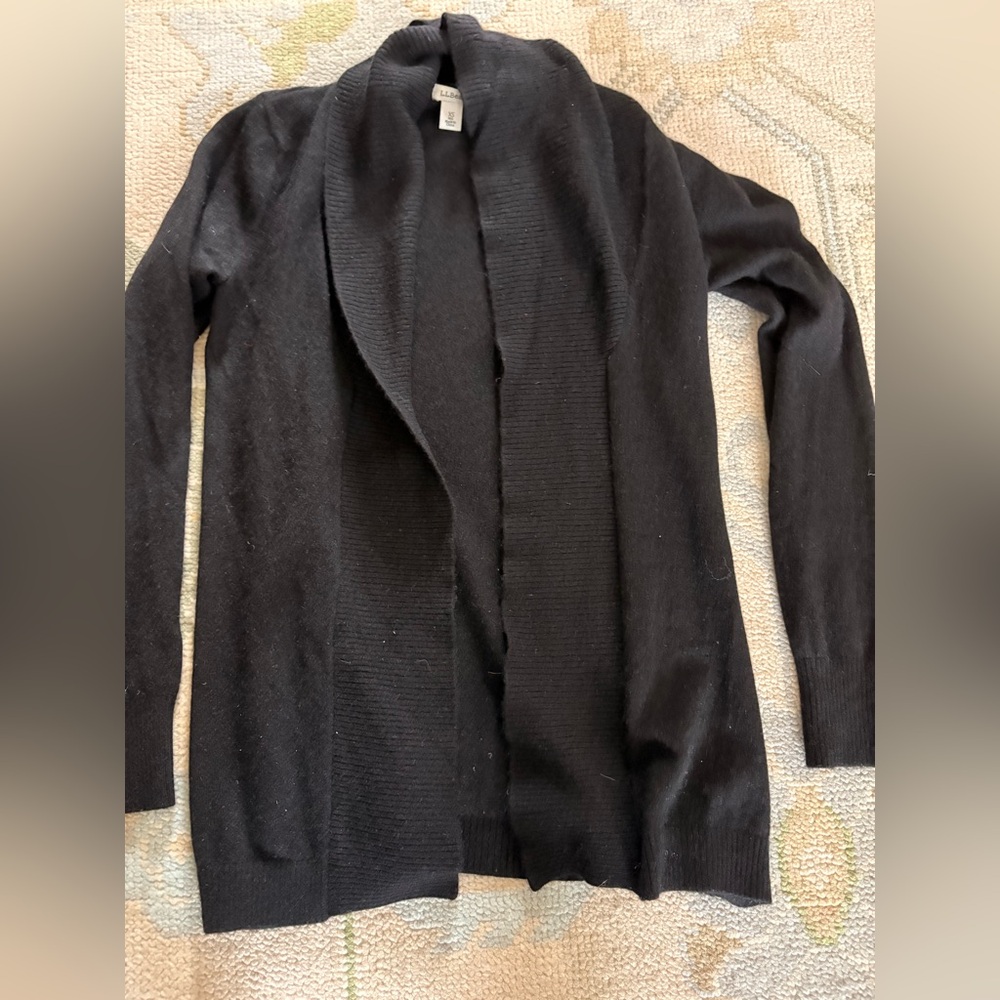 L.L. Bean Cashmere Open Cardigan Sweater